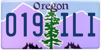 OR license plate 019ILI