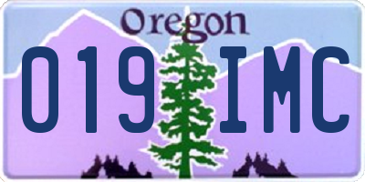 OR license plate 019IMC