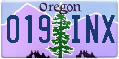 OR license plate 019INX