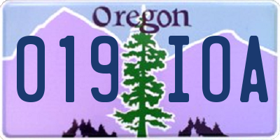 OR license plate 019IOA
