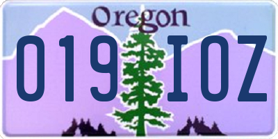 OR license plate 019IOZ