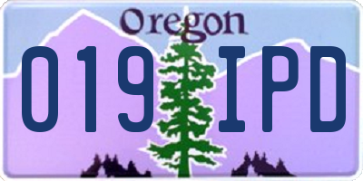 OR license plate 019IPD
