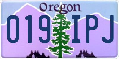 OR license plate 019IPJ