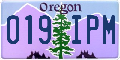 OR license plate 019IPM