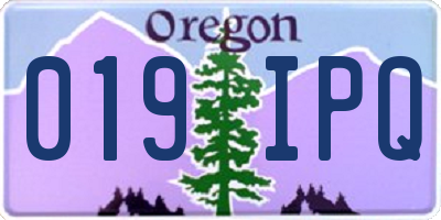 OR license plate 019IPQ