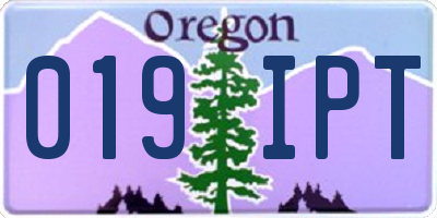 OR license plate 019IPT