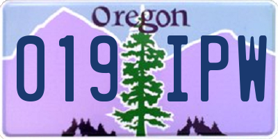 OR license plate 019IPW
