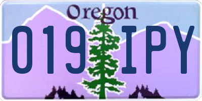 OR license plate 019IPY