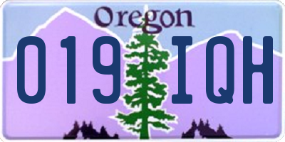 OR license plate 019IQH