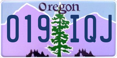 OR license plate 019IQJ