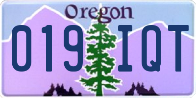 OR license plate 019IQT
