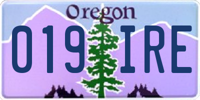 OR license plate 019IRE