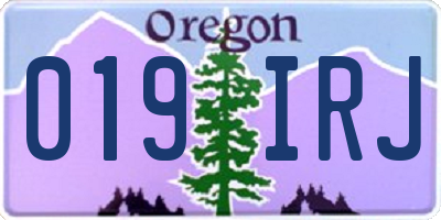 OR license plate 019IRJ