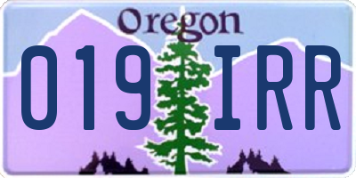 OR license plate 019IRR