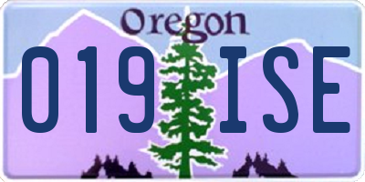 OR license plate 019ISE