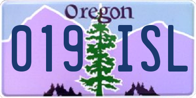 OR license plate 019ISL