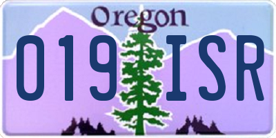OR license plate 019ISR