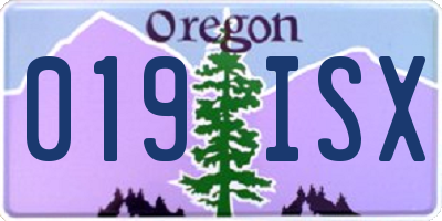 OR license plate 019ISX