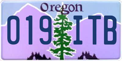 OR license plate 019ITB
