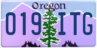 OR license plate 019ITG