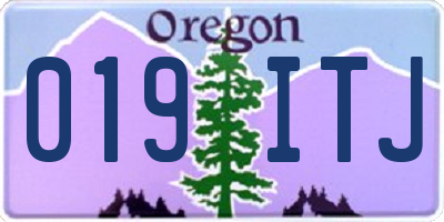 OR license plate 019ITJ