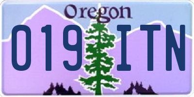 OR license plate 019ITN