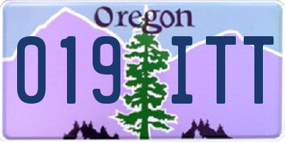 OR license plate 019ITT