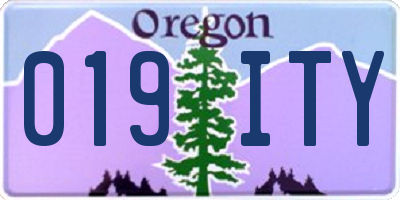 OR license plate 019ITY