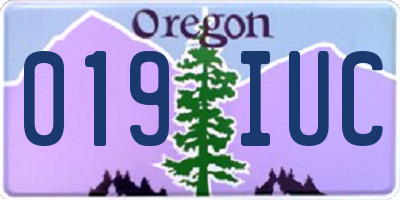 OR license plate 019IUC