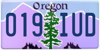 OR license plate 019IUD