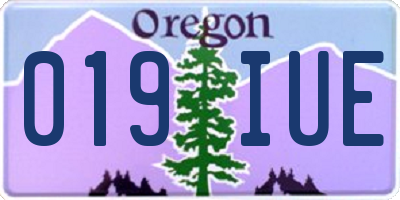 OR license plate 019IUE
