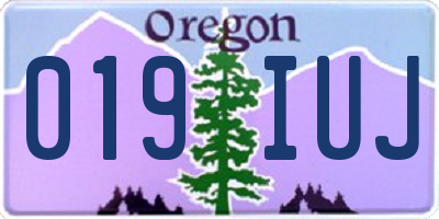OR license plate 019IUJ