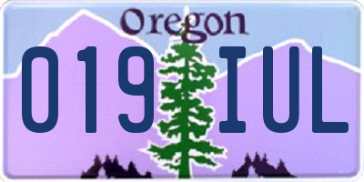 OR license plate 019IUL