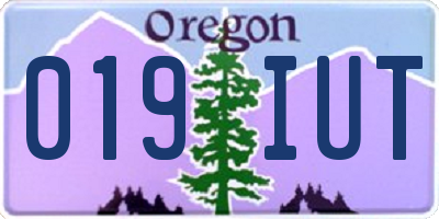 OR license plate 019IUT