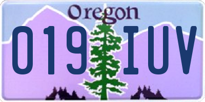 OR license plate 019IUV