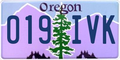 OR license plate 019IVK