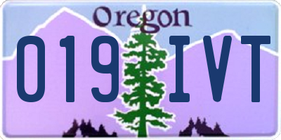 OR license plate 019IVT