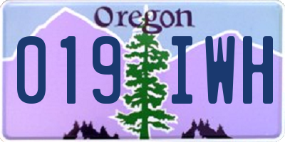 OR license plate 019IWH