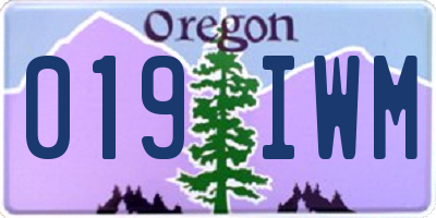 OR license plate 019IWM