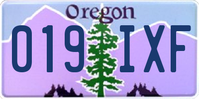 OR license plate 019IXF