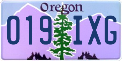 OR license plate 019IXG