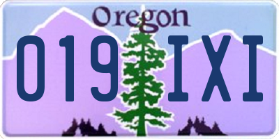OR license plate 019IXI
