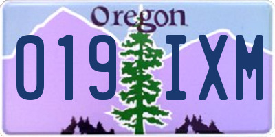 OR license plate 019IXM