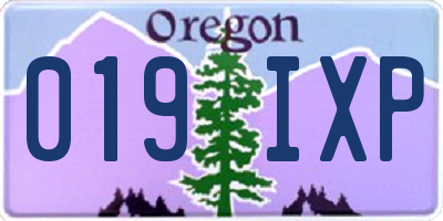 OR license plate 019IXP