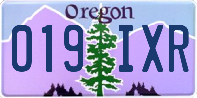 OR license plate 019IXR