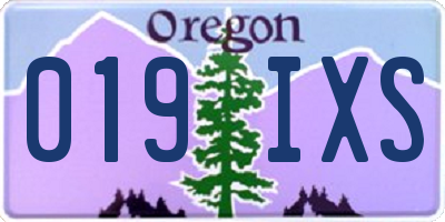 OR license plate 019IXS