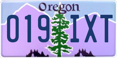 OR license plate 019IXT