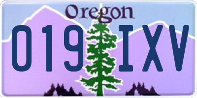 OR license plate 019IXV