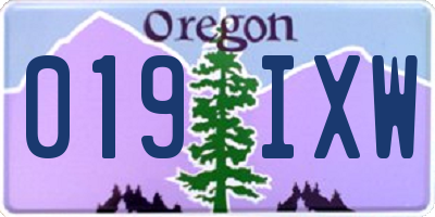 OR license plate 019IXW