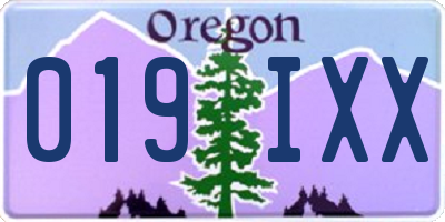 OR license plate 019IXX
